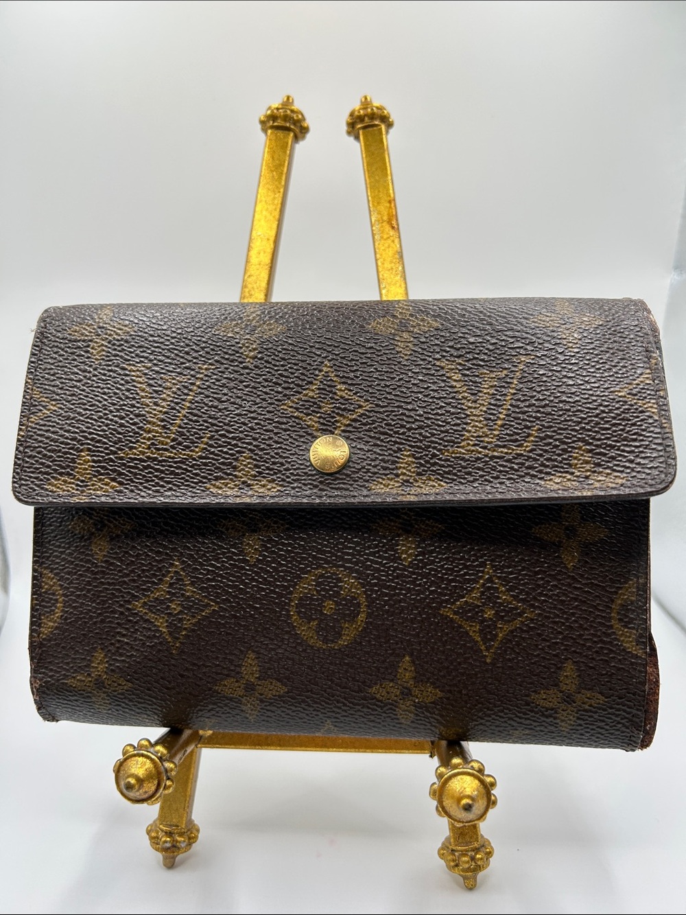 Louis Vuitton Porte Tresor Etui Papiers Trifold Wallet monogram canvas Good/Fair